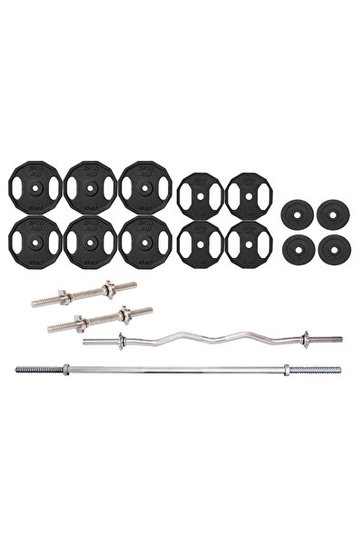 ACDSPOR 105 Kg Döküm 180 Cm Vidalı Z Barlı Ağırlık Halter Dambıl Set