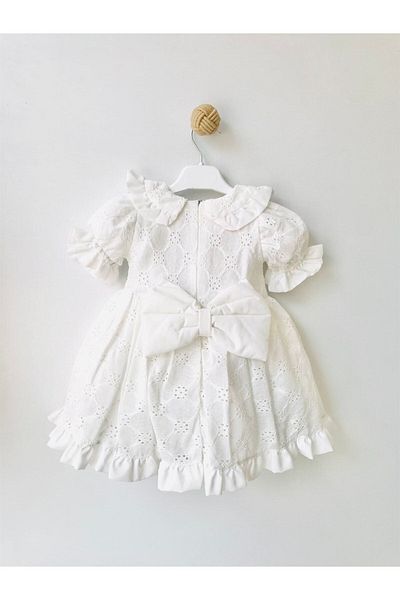 NUNU BABY Rochie de fetiță albă festonată Paris