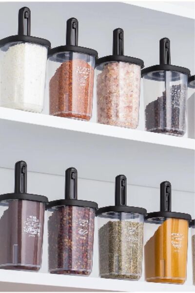 Bayev 350 ML 6 Pieces Spice Set with Lid and Slide