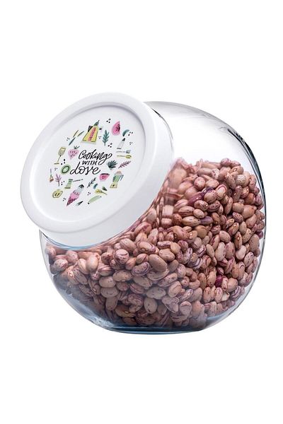 Paşabahçe 80000 Bella Patterned Plastic Jar with Lid 1500 Cc