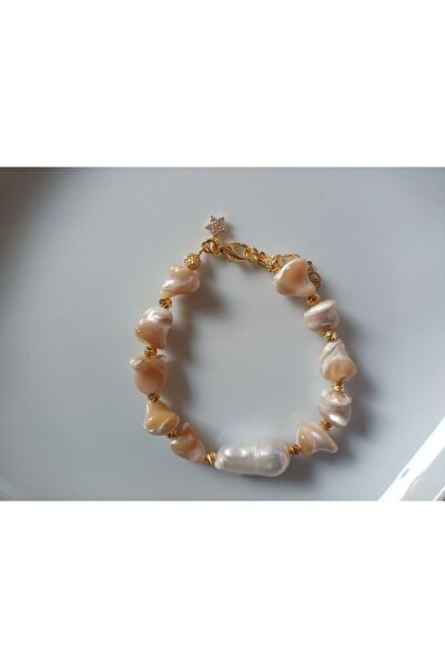 Mudita Tasarım Esmer sedef gerçek doğal barok inci tasarım bileklik