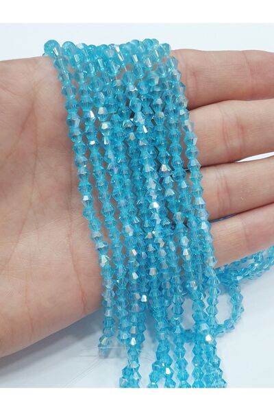 CRYSTALSHOP Χάντρες κρυστάλλου πυραμίδας Aqua 4mm (10 ΣΥΝΑΡΜΟΛΟΓΗΣΗ)