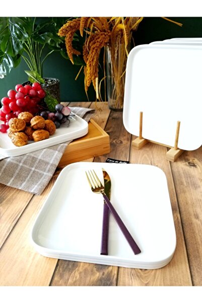 CASA DE BELLA Square Porcelain Breakfast Plate for 6 People 19.5cm