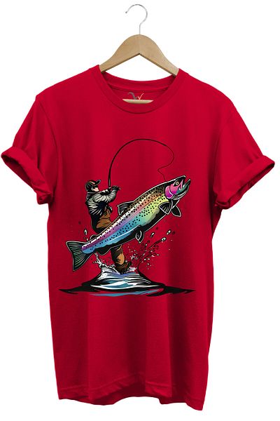 WİDİ Fishing Rod - Regular Fit 100% Cotton T-Shirt