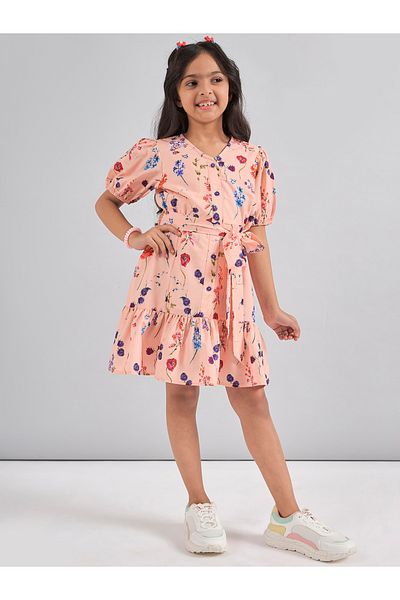 Stylo Bug By Styli Flower Print Fit and Flare Casual Dress