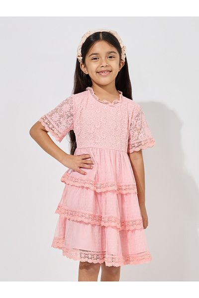 Styli Lace Insert Layered Dress
