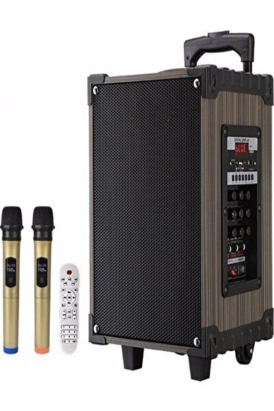 ULTRATEKNO Lt-910 Şarjlı Kumandalı Çift Mikrofonlu Hoparlör Karaoke Sistemi 80 Watt Taşınabilir Amfi Hoparlör