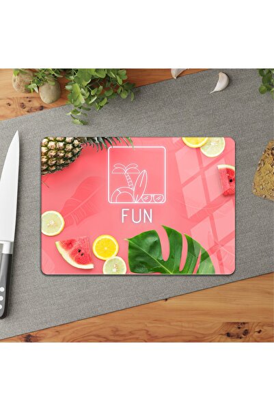 DreamHomes لوح تقطيع زجاجي تروبيكال من Fun - 25*35