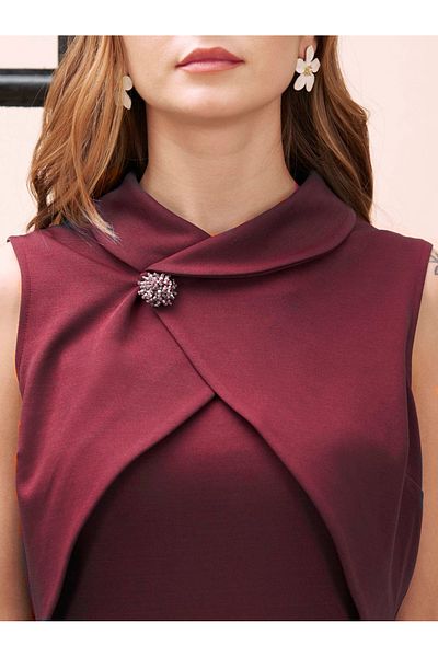 Mish By Styli Wrap Bodice Detail Sleeveless Maxi Dress