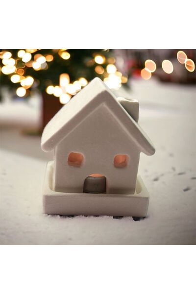 demetstore yılbaşı konsept beyaz çatılı ev tütsülük