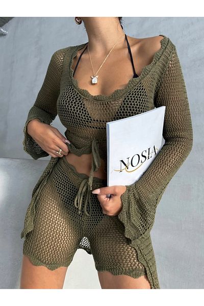 Nosia Γυναικείο Σετ Παραλίας με Δεμένο Σορτς μέσης