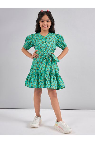 Stylo Bug By Styli Flower Print Fit and Flare Casual Dress