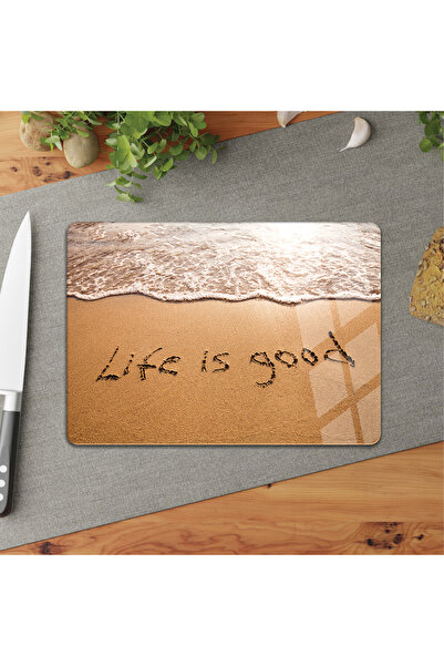 DreamHomes LIFE IS GOOD 25*35 GLASS CUTTING BOARD