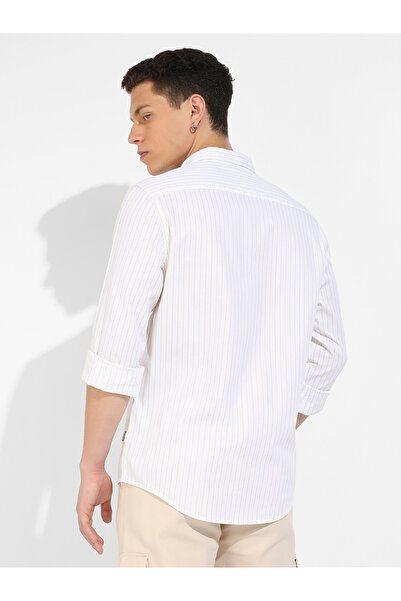 Campus Sutra By Styli Chalk Striped Button Down Shirt
