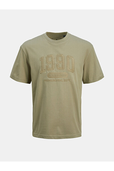 Jack & Jones تي شيرت جيرسيه ممشط برقبة دائرية ومطبوع