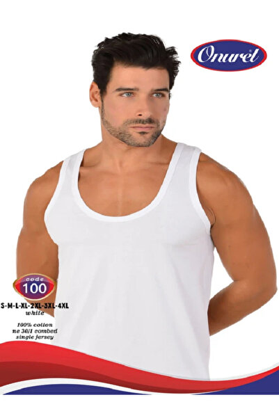 6'lı Paket Penye Beyaz Erkek Atlet 100