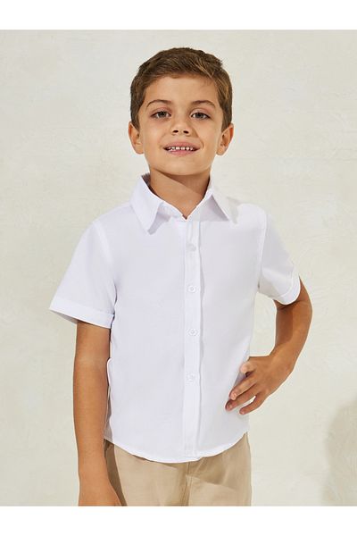 Styli Solid Short Sleeve Button Down Shirt