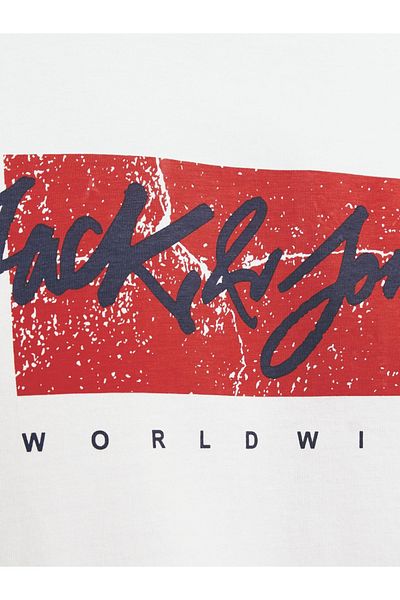 Jack & Jones Logo Graphic Print Crew Neck T-Shirt