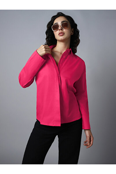 High Star By Styli قميص بقصة عادية وفتحة مخفية صلبة