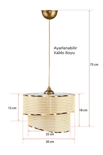 EvLight Stara Gold Striped - Hazeran Pendant Chandelier