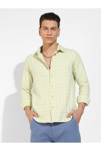 Campus Sutra By Styli Tartan Plaid Button Down Shirt