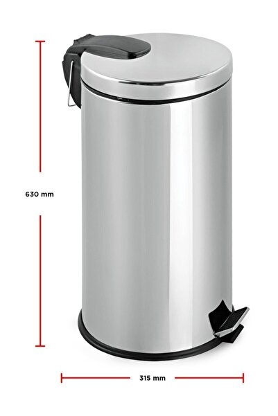 GörSeç 40 Litre Paslanmaz Çöp Kovası Pedallı Çöp Kutusu Ayaklı 40 Lt Lüx Lüks Mutfak Ölçüye Dikkat !