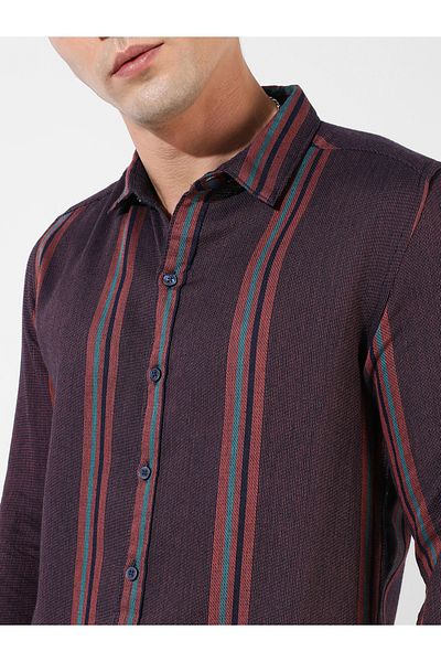 Campus Sutra By Styli Cotton Striped Casual Shirt