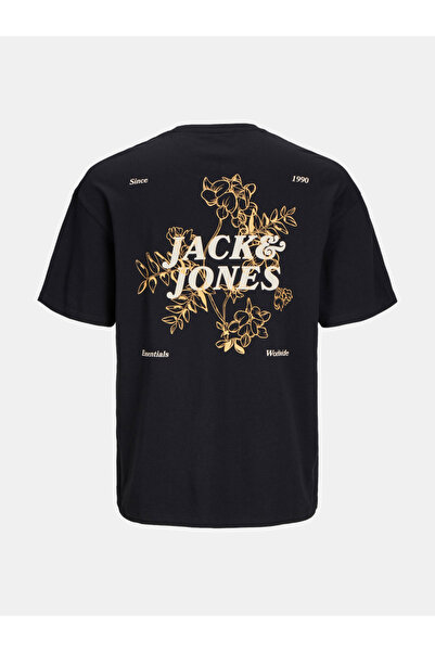 Jack & Jones تي شيرت ذو قصة واسعة ورقبة دائرية ورسومات على الظهر