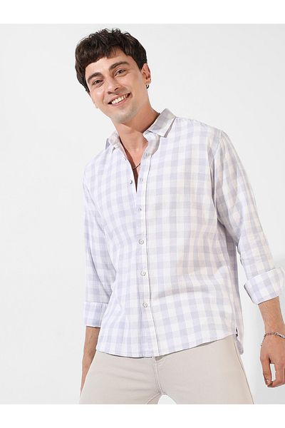 Campus Sutra By Styli Gingham Checked Button-Down Casual Shirt