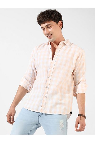 Campus Sutra By Styli Gingham Checked Button-Down Casual Shirt