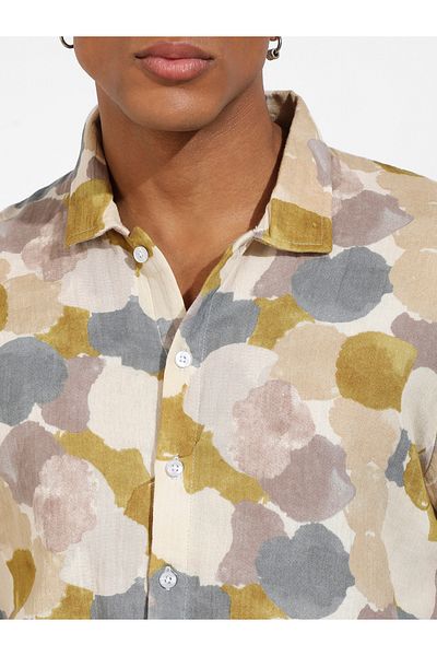 Campus Sutra By Styli Abstract Print Short Sleeves Casual Shirt