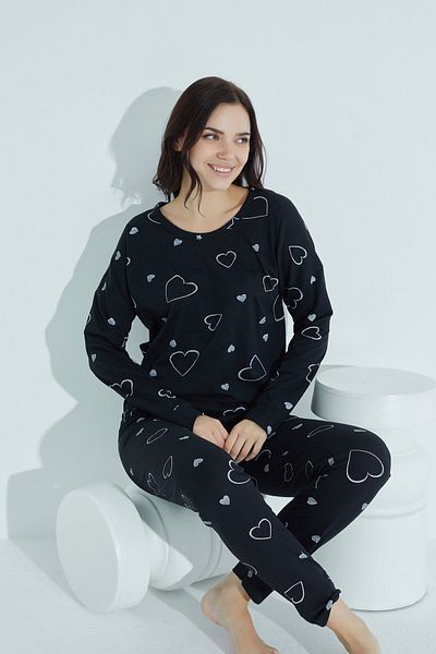 WAYNAP Set de pijamale cu model pentru damă, cu gâtul rotund Waynap 957