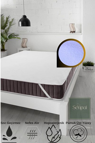 Senpai Cotton Terry-pad 100% Liquid Waterproof Single-Double Mattress Protector - Corner Elastic