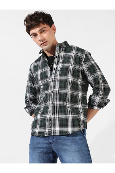 Campus Sutra By Styli Tartan Plaid Cotton Shirt