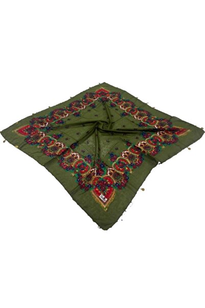 Doğanmanifatura Kenarı Çeyrekli Kare Hamavi Şal (90 × 90)