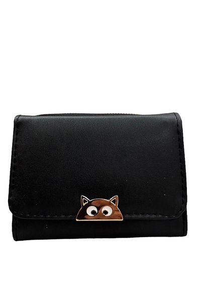 Labarna Women's Small Size Zippered Cat Wallet