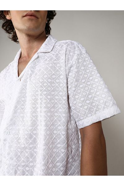 Campus Sutra By Styli Embroidery Pattern Regular Shirt with Buttons