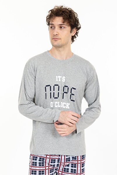 TAMPAP Men's Printed Pajama Set Long Sleeve Tampap Nope