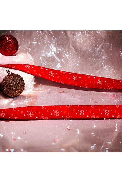 BukiroAtelier 2 Meters Patterned Pine Tree Christmas Ribbon - Packaging Ribbon