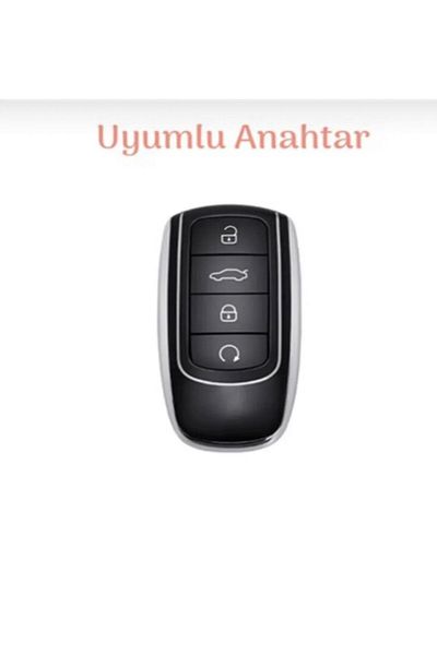 ŞENYILDIZ AKSESUAR Chery Tiggo 8 Pro Omoda 5 - Black/Chrome Key Case 2. See Picture