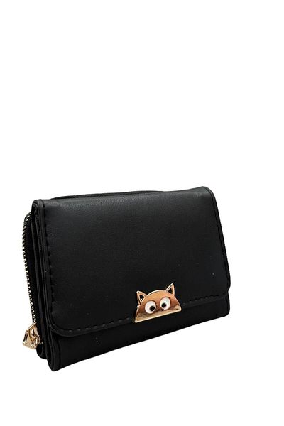 Labarna Women's Small Size Zippered Cat Wallet