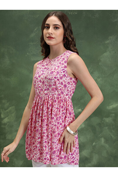 Vishudh By Styli Floral Print Sleeveless A-Line Top