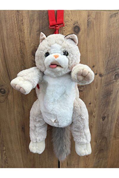 Techmarketi Pelüş kedi çanta şarkı söylüyor ve başına okşayınca ses çıkaran s...
