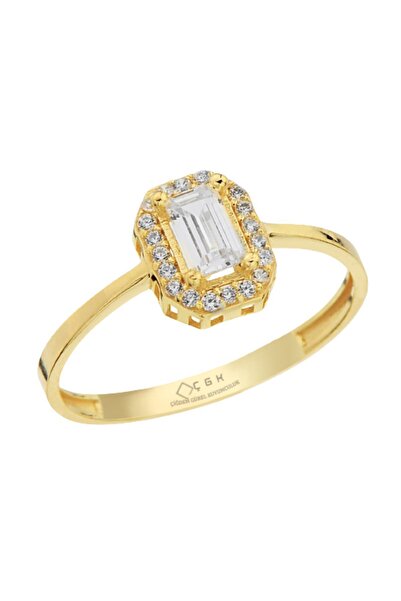 Çgk Çiğdem Gürel Kuyumculuk 14 Ayar Baget Altın Yüzük (gümüş Kolye Hediyeli)