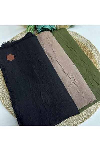 Organic Scarfs Tesettür Hijab Kadın Bambu Kraş Şal Modeli-3'lü Set