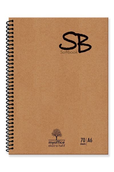 myoffice Sb A6 Extra Light Spiral School Notebook with Kraft Cover - 140 P. Kareli 70 Yp.