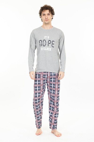 TAMPAP Men's Printed Pajama Set Long Sleeve Tampap Nope