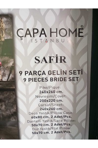 Çapa Home 9 Pieces Premium Bed Sheet Picket Bed Complete Bridal Set