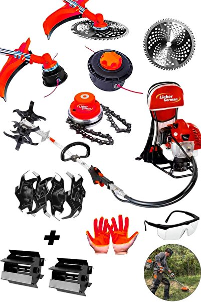 Lieber German Red Teknoloji 2.4 Hp Sırt Tipi Benzinli Ot Çim Biçme Tırpan Mak...