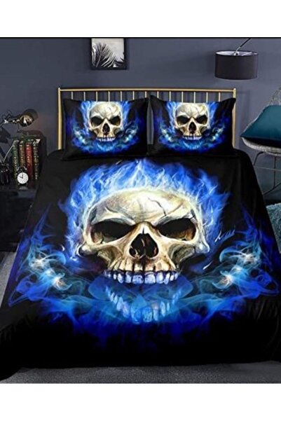 Elmas Dizayn طقم غطاء لحاف فاخر من الساتان والقطن مقاس كينج - 4 قطع، رأس جاف ...